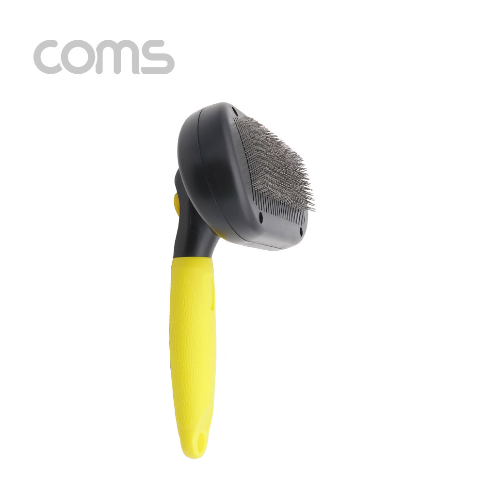 Coms 애견 원터치 슬리커 브러쉬(브러시), 원터치 클리닝/ 반려 동물