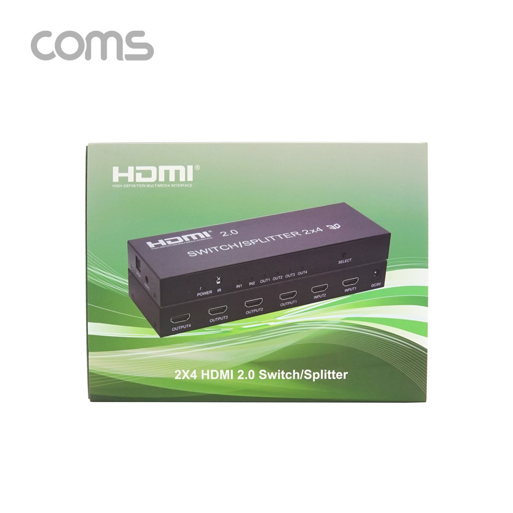 Coms HDMI 선택 분배기 (2:4) / 4K(3840 X 2160)@60Hz / HDMI 2.0