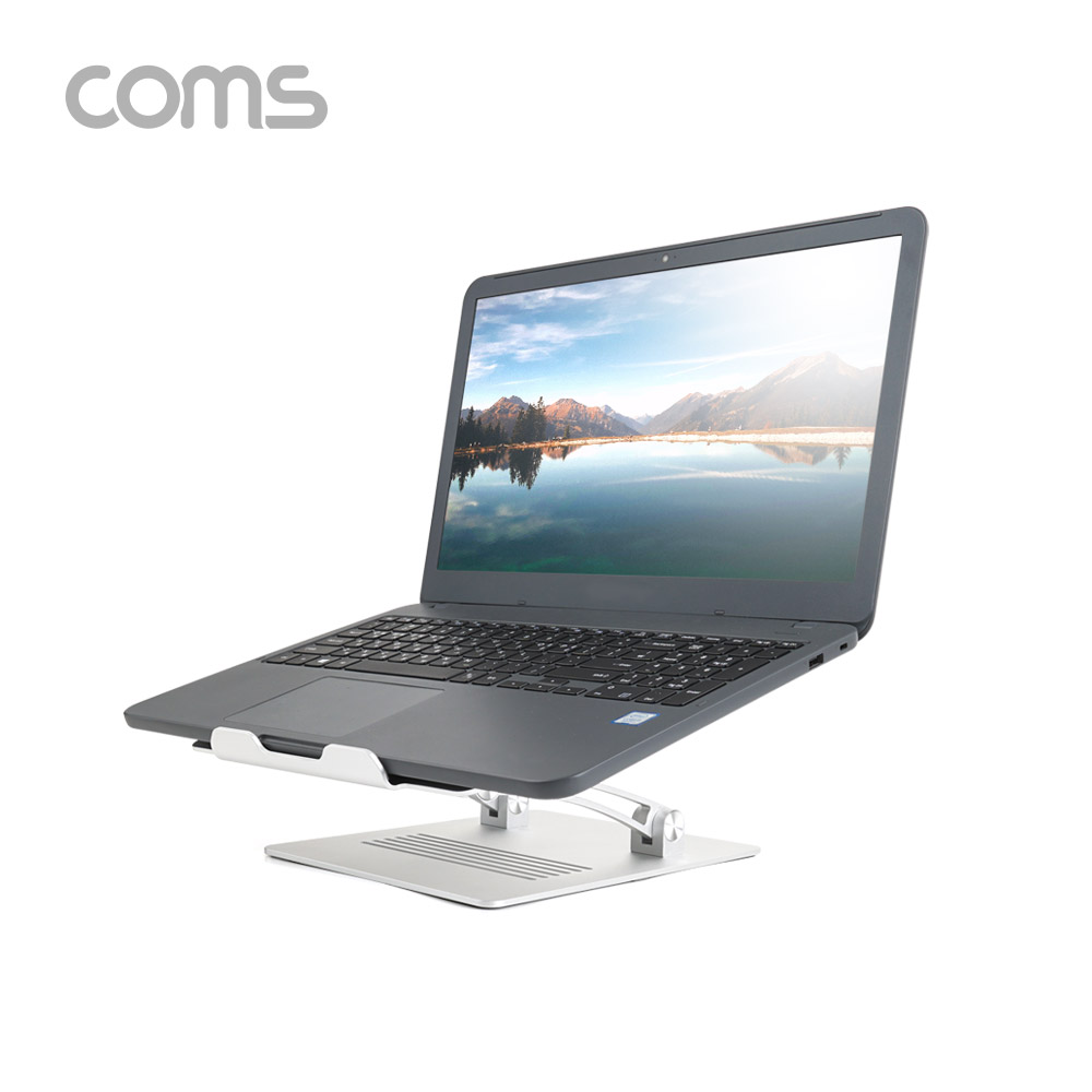 Coms 알루미늄 노트북 거치대 / 스탠드 / 받침대 / 접이식 / 각도조절