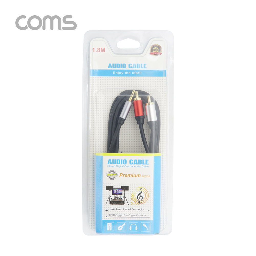 Coms OFC 스테레오/RCA(2선) 케이블 1.8M