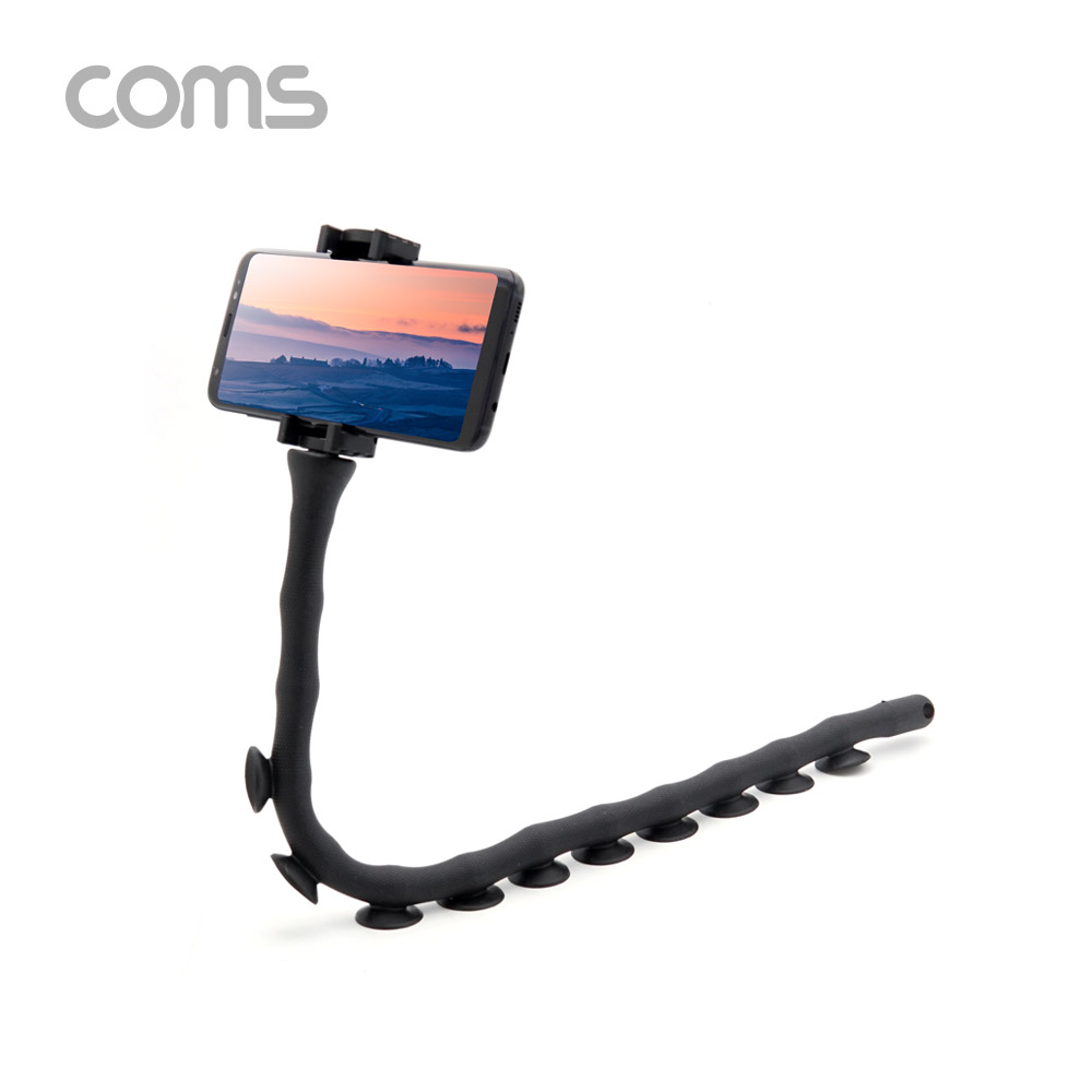Coms 스마트폰 거치대(웜 홀더) / Black / 흡착