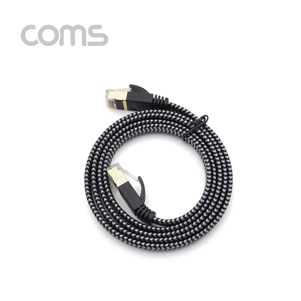 Coms 랜케이블(Direct/Cat#7/플랫형) - 1M / Black