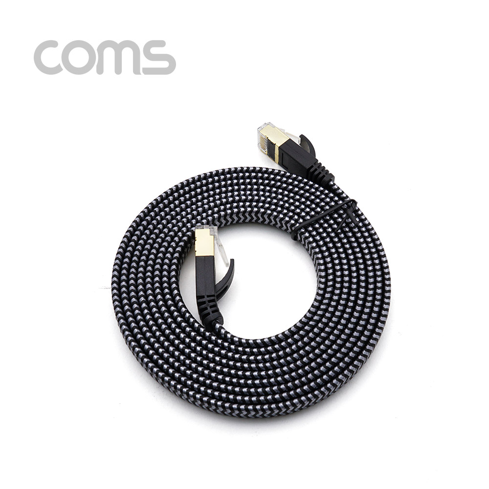 Coms 랜케이블(Direct/Cat#7/플랫형) - 2M / Black