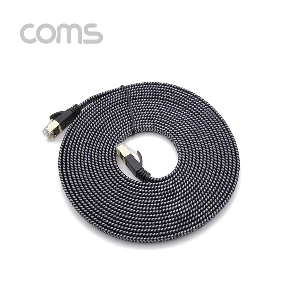 Coms 랜케이블(Direct/Cat#7/플랫형) - 5M / Black