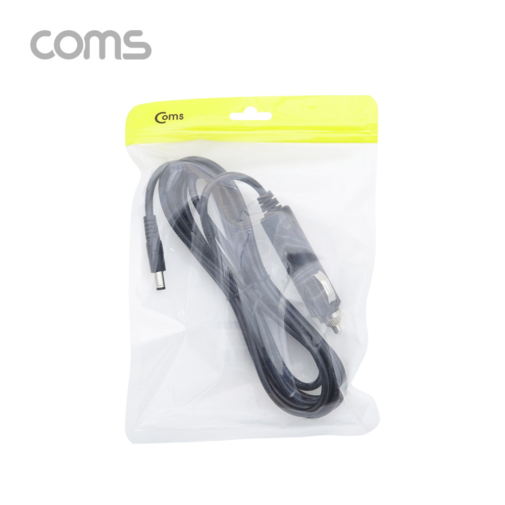 Coms 차량용 시가 전원 케이블 3M / DC 5.5/2.1 / 시가잭(시거잭) / Black