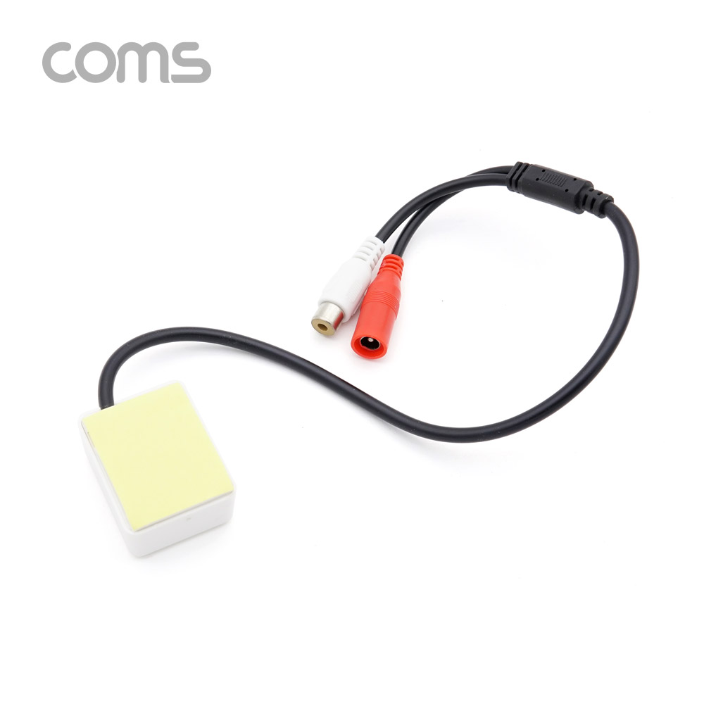 Coms CCTV용 오디오 모니터 마이크 / CCTV 마이크 / RCA 전용 / 사각형