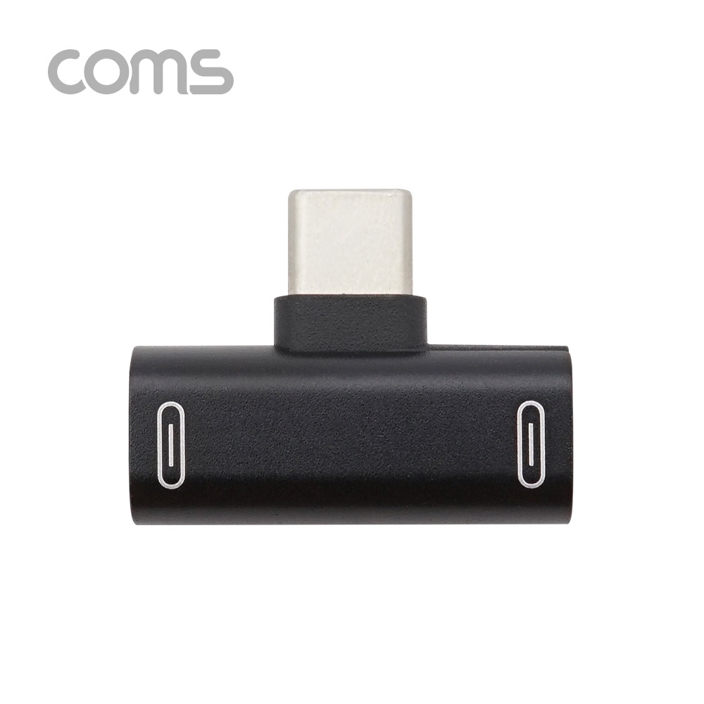 Coms USB 3.1(Type C) 듀얼 젠더 (T형) / Black / 화웨이, 샤오미 전용(국내폰 사용불가)