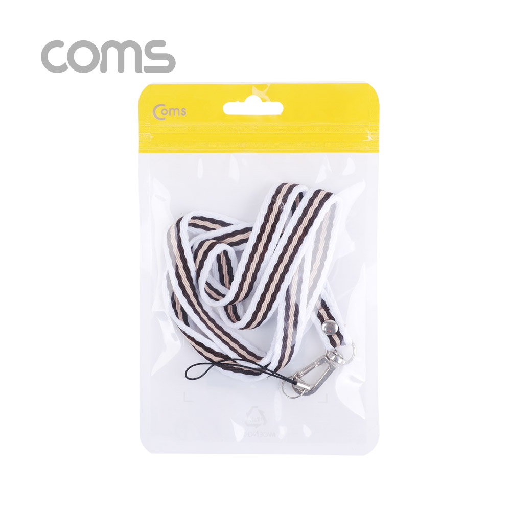 Coms 넥 스트랩 / White & Brown / 35cm