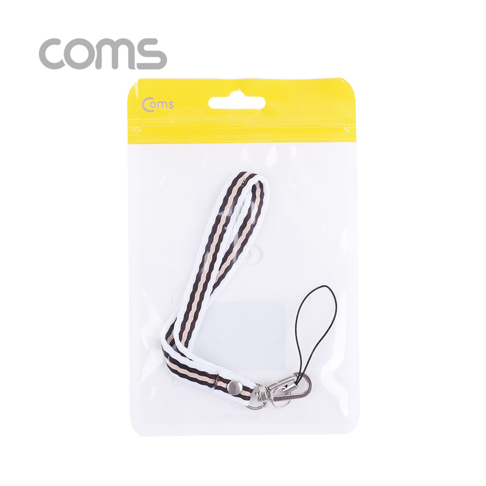 Coms 손목 스트랩 / White & Brown / 12cm
