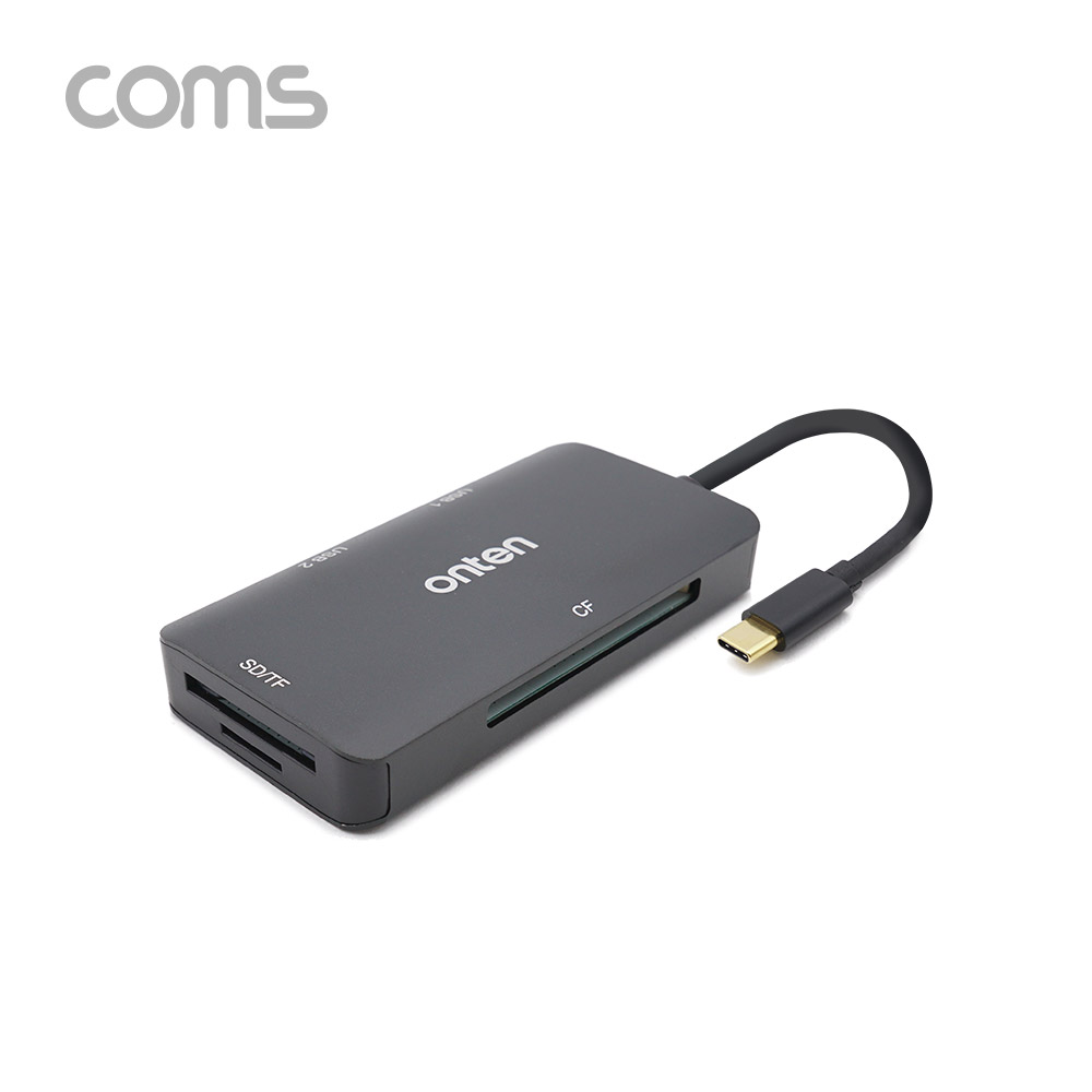 Coms  Type C (USB 3.1) 카드리더기/멀티 - Type C to 3.0 HUB+SD+CF