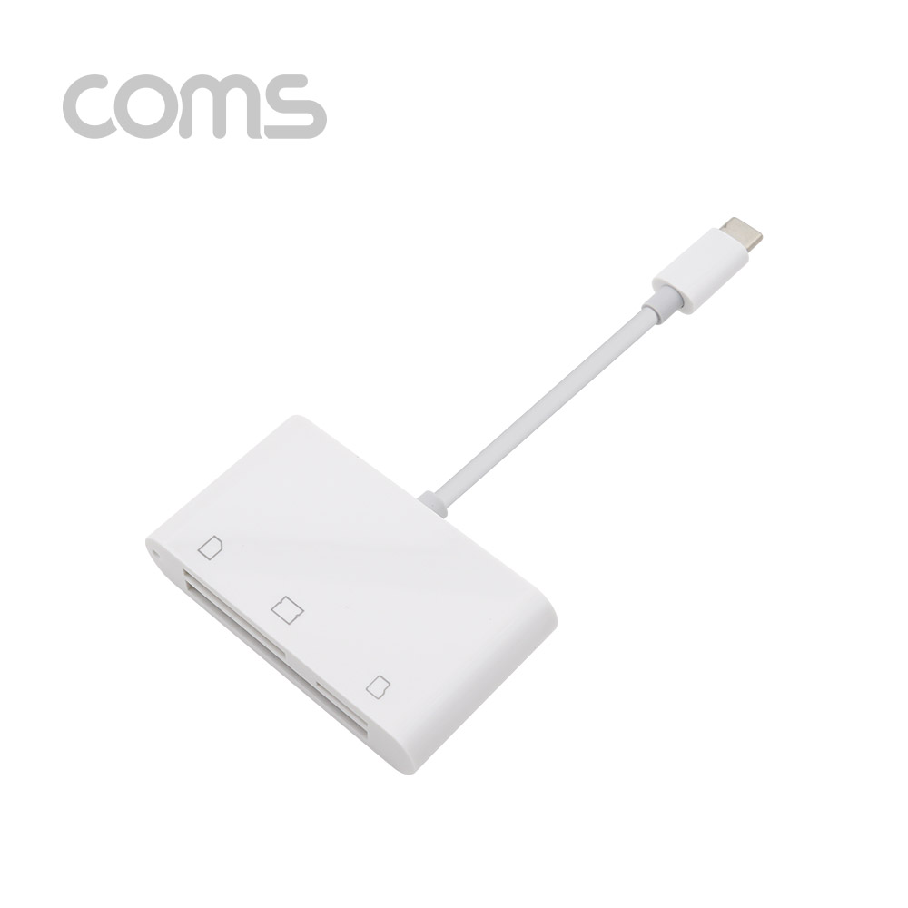 Coms USB 3.1 (Type C) 카드리더기(3 in 1), CF/TF/SD