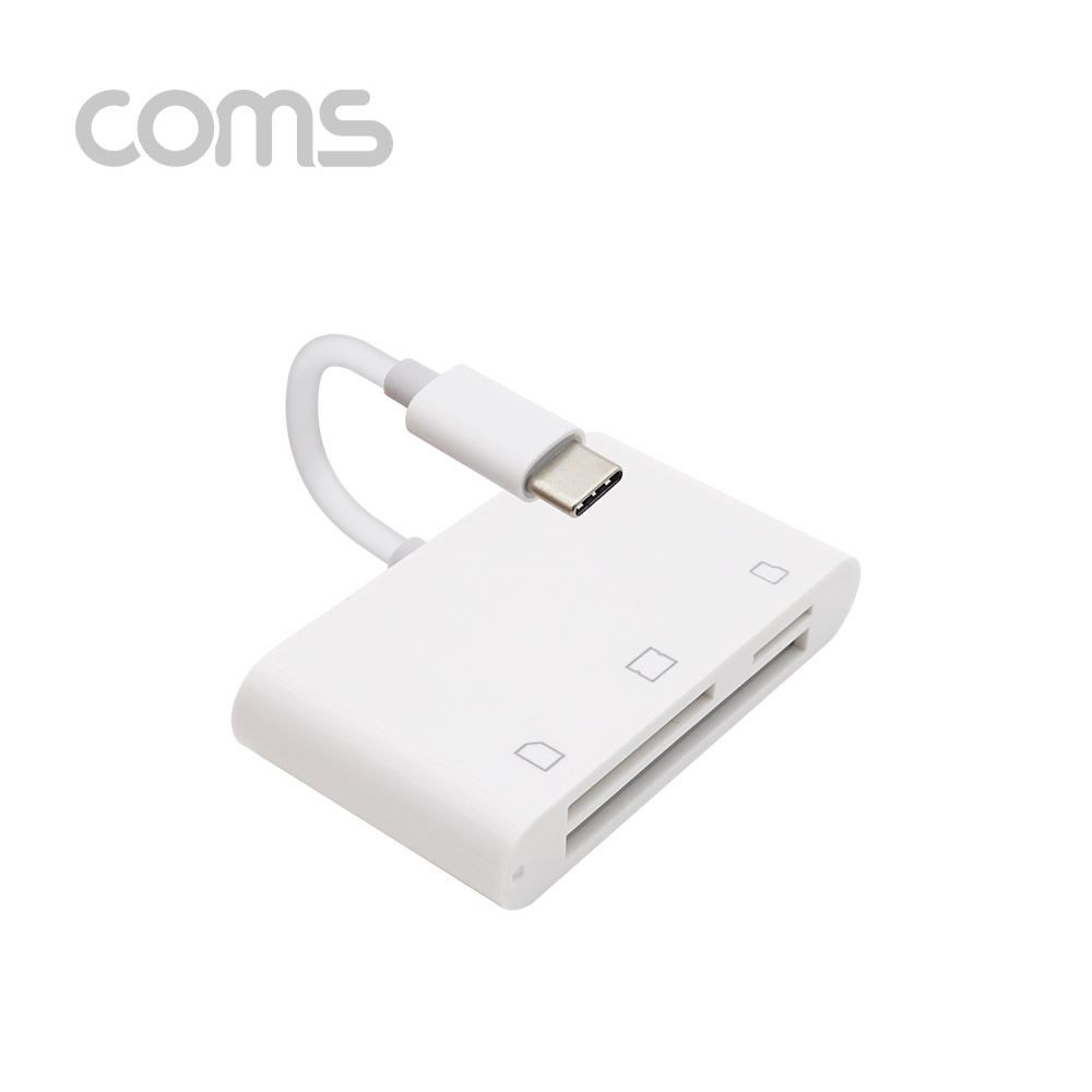 Coms USB 3.1 (Type C) 카드리더기(3 in 1), CF/TF/SD