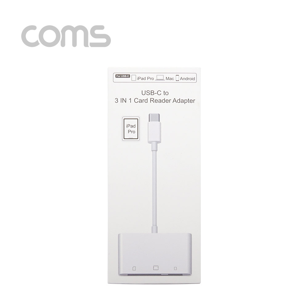 Coms USB 3.1 (Type C) 카드리더기(3 in 1), CF/TF/SD