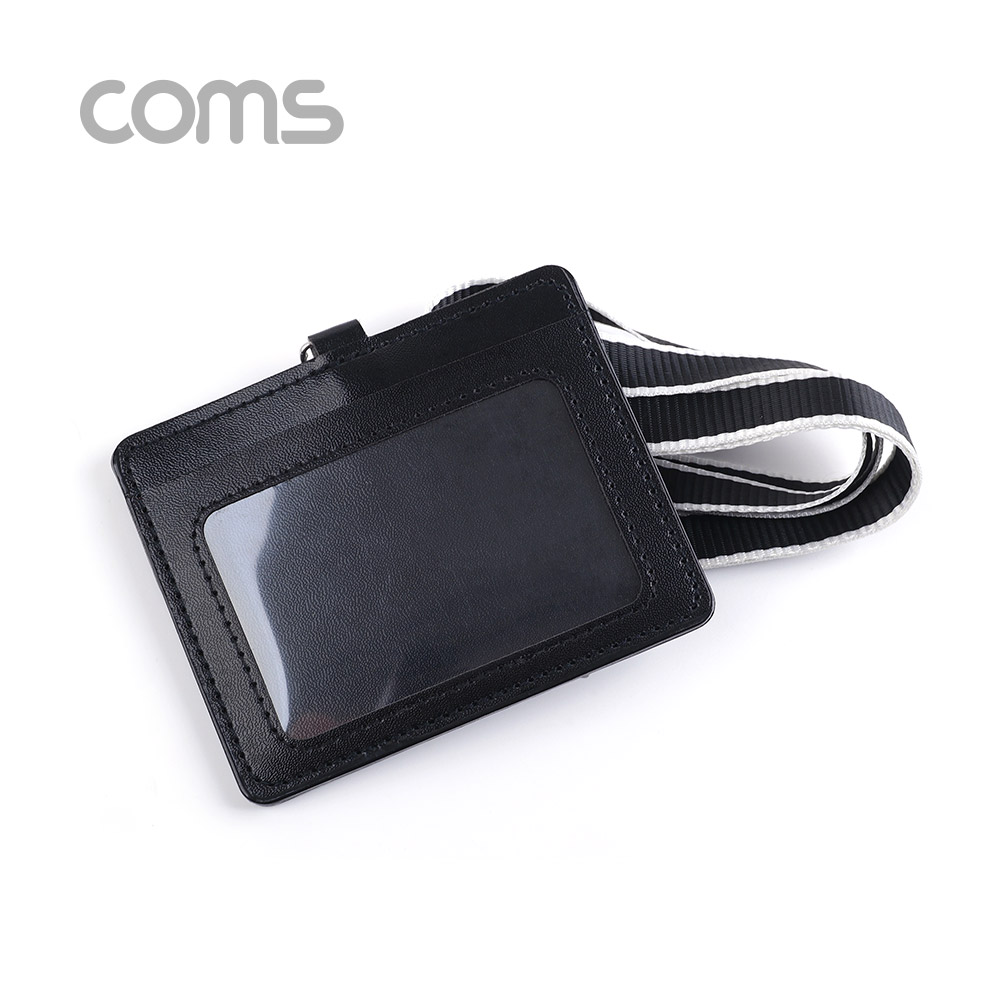 Coms 카드지갑 목걸이 (가로형) / Black