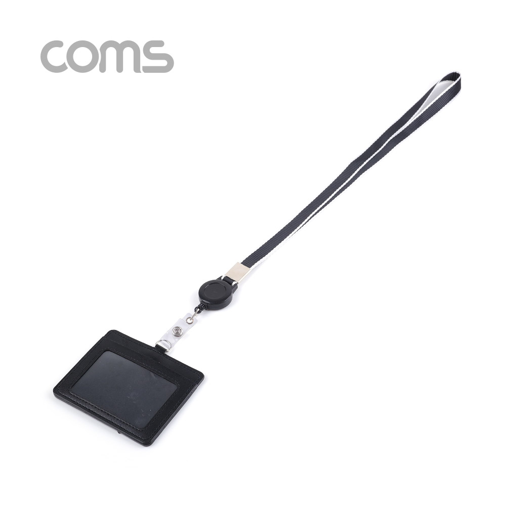 Coms 카드지갑 목걸이 (가로형) / Black