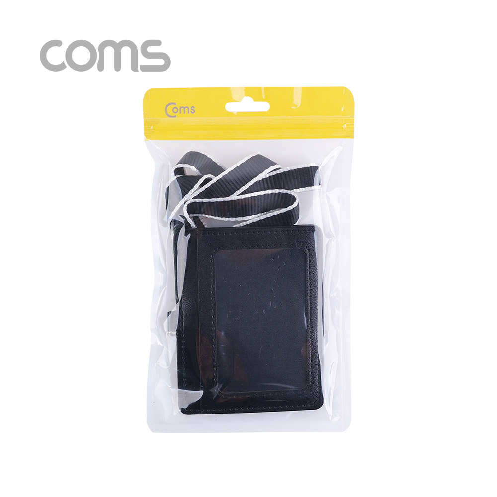 Coms 카드지갑 목걸이 (가로형) / Black