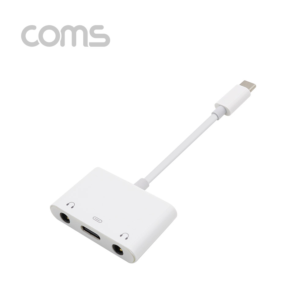 Coms USB 3.1 (Type C) AUX 젠더(Y형) 12cm Type C M/F+ Aux / 국내 스마트폰 사용 가능