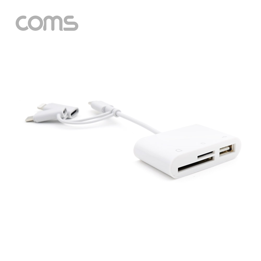 Coms 스마트폰 멀티 컨버터 / 3 in 1 카드리더기 / USB 3.1(Type C) / Micro 5P / 8P / SD / TF