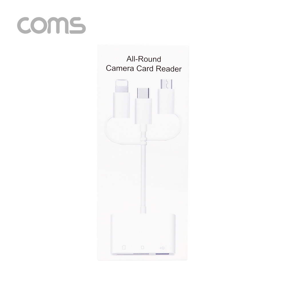 Coms 스마트폰 멀티 컨버터 / 3 in 1 카드리더기 / USB 3.1(Type C) / Micro 5P / 8P / SD / TF