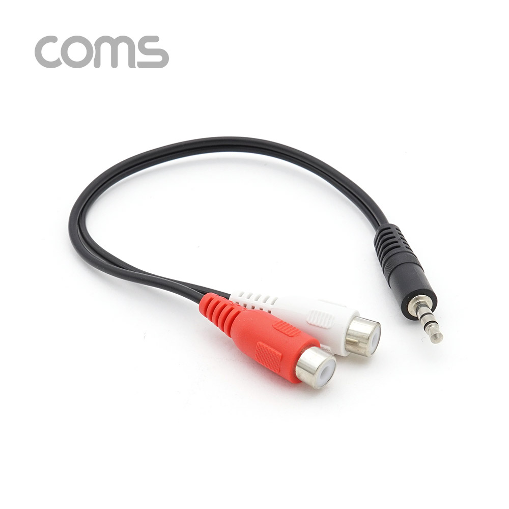 Coms RCA 젠더 Y형 / 스테레오 3.5 (M) / RCA (F) x2 / 20cm