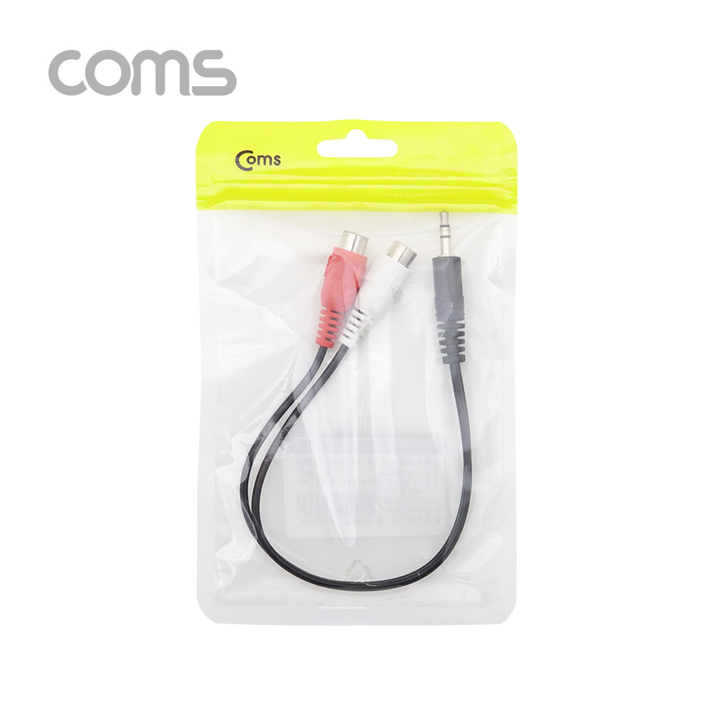 Coms RCA 젠더 Y형 / 스테레오 3.5 (M) / RCA (F) x2 / 20cm