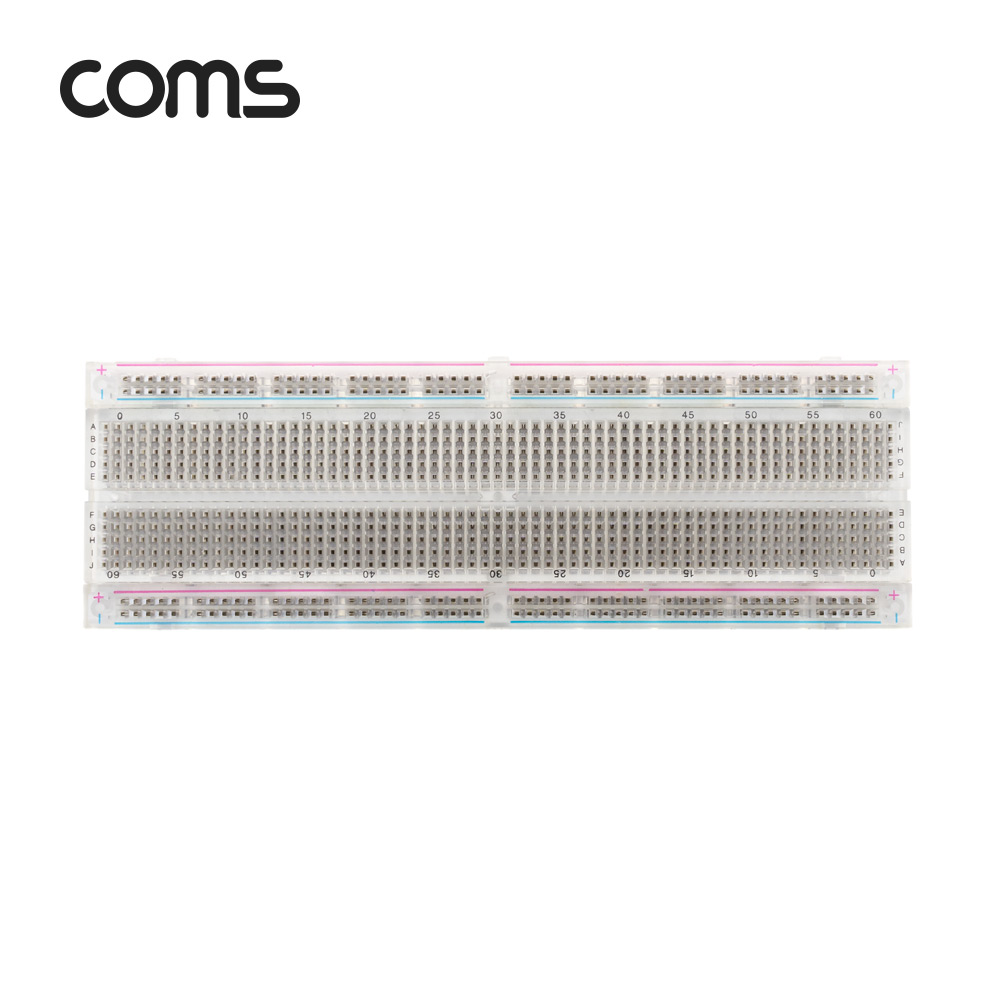 Coms 투명 브레드보드 / 빵판 / 830핀 (56.5X165.5X8.5mm)
