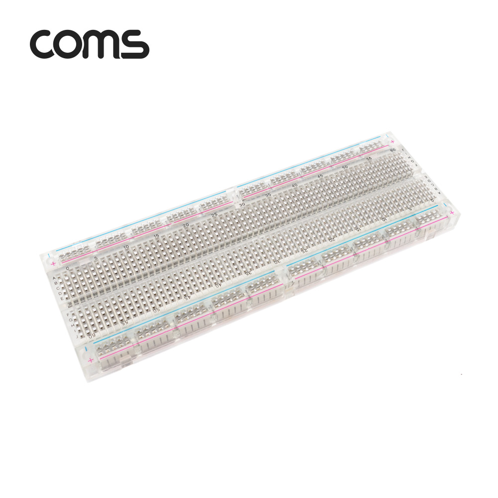 Coms 투명 브레드보드 / 빵판 / 830핀 (56.5X165.5X8.5mm)