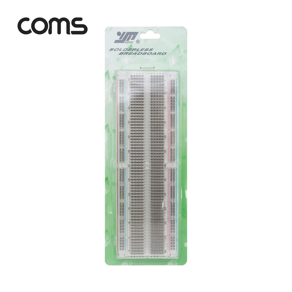 Coms 투명 브레드보드 / 빵판 / 830핀 (56.5X165.5X8.5mm)