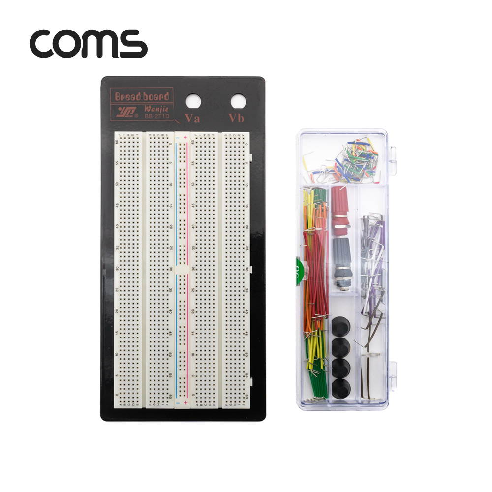 Coms 브레드보드 / 빵판 / 1360핀 / 82.5x165.5x8.5mm (점퍼와이어키트 14종 140개입 포함)
