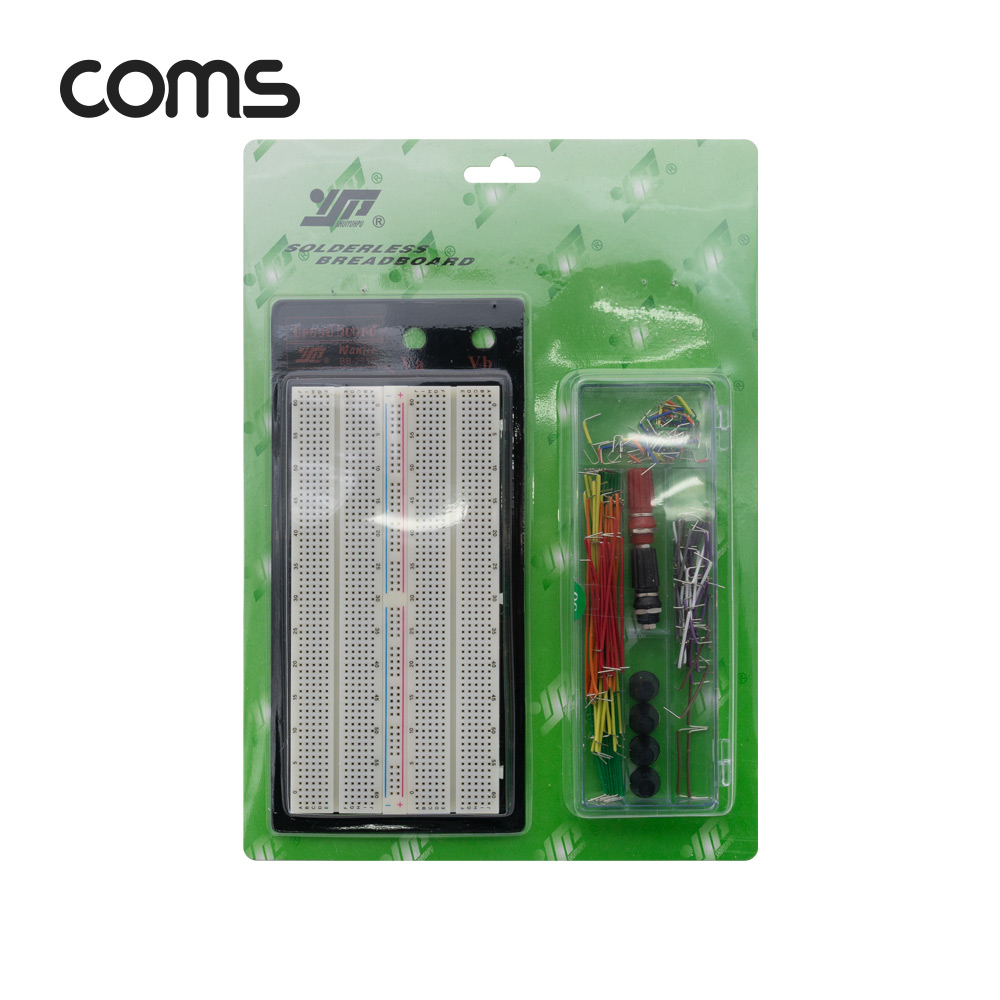 Coms 브레드보드 / 빵판 / 1360핀 / 82.5x165.5x8.5mm (점퍼와이어키트 14종 140개입 포함)