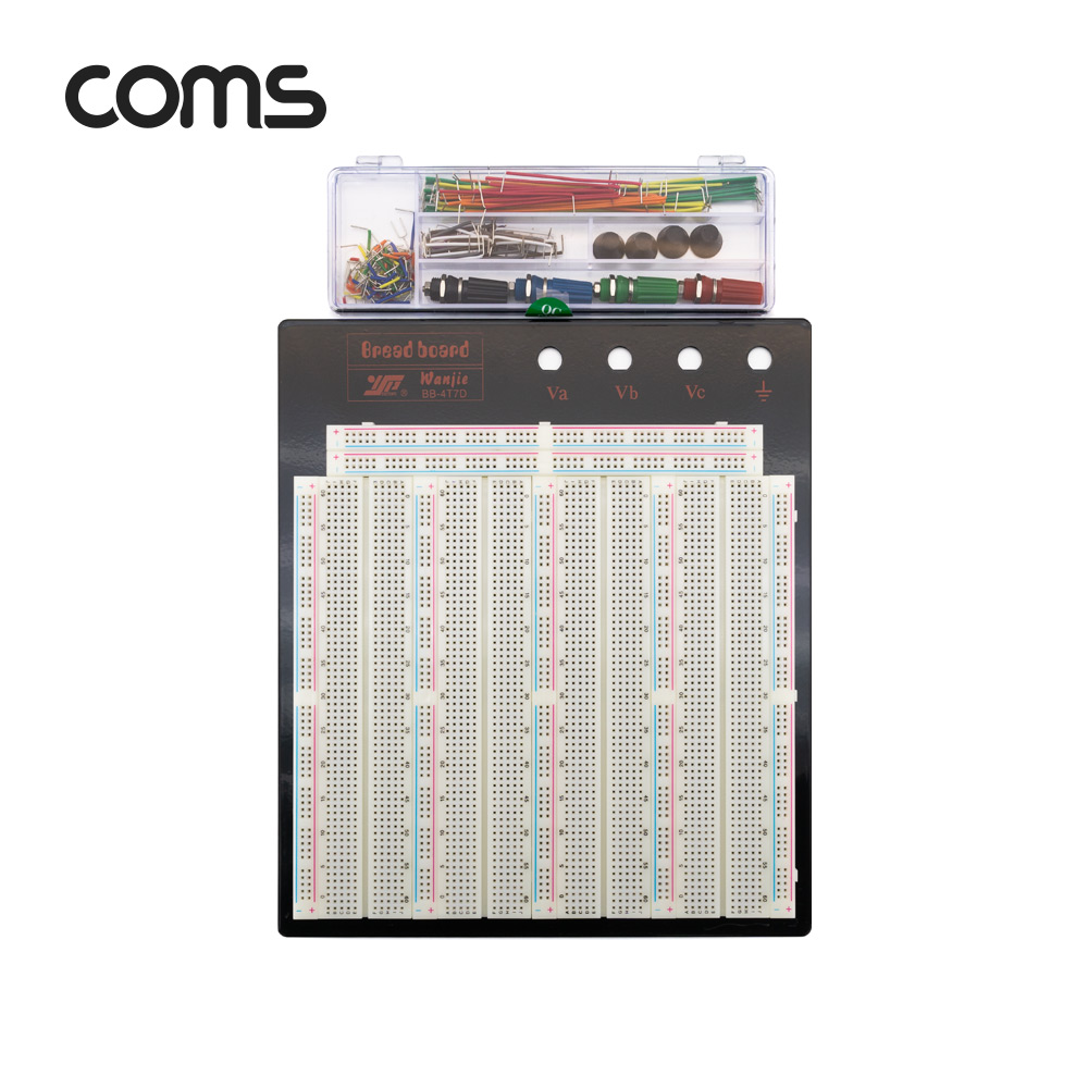 Coms 브레드보드 / 빵판 / 3220핀 / 191.5x186x8.5mm (점퍼와이어키트 14종 140개입 포함)