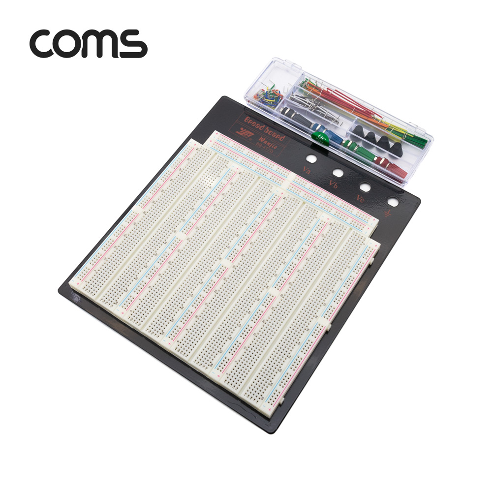 Coms 브레드보드 / 빵판 / 3220핀 / 191.5x186x8.5mm (점퍼와이어키트 14종 140개입 포함)