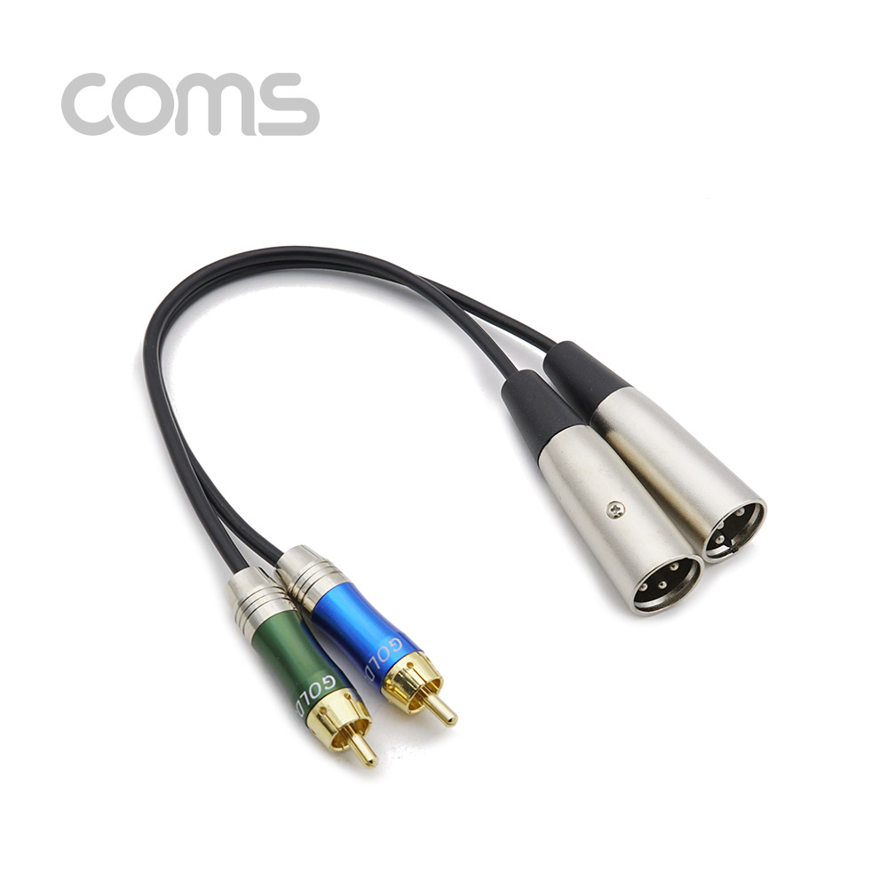 Coms 캐논 변환 케이블(2선), 30cm - 3P Mic(M) 2선/2RCA(M)
