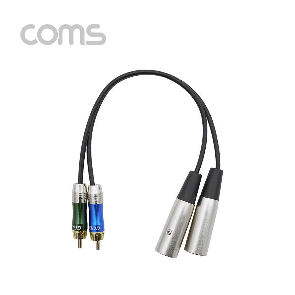 Coms 캐논 변환 케이블(2선), 30cm - 3P Mic(M) 2선/2RCA(M)