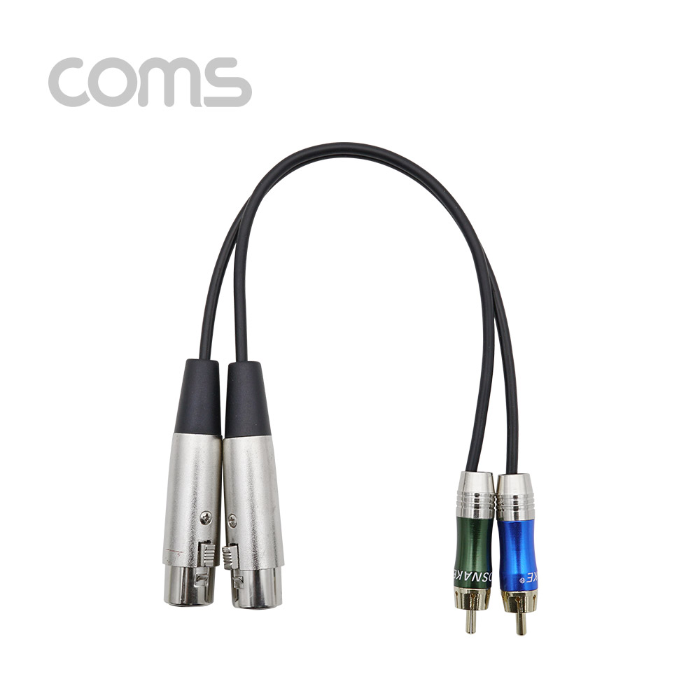 Coms  캐논 변환 케이블(2선), 30cm - 3P Mic(F) 2선/2RCA(M)