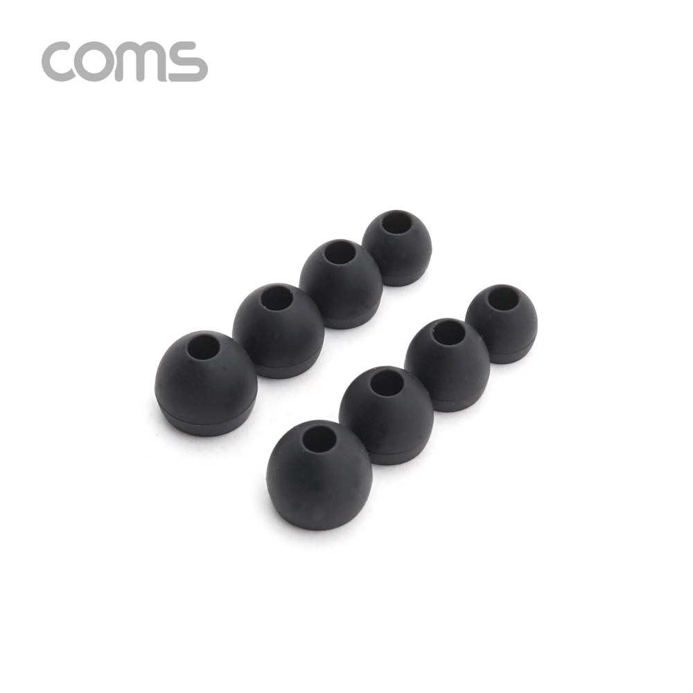 Coms 이어폰 이어캡(4Set) /  Black