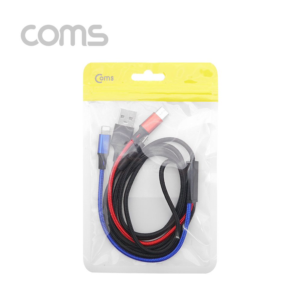 Coms 스마트폰 멀티 케이블(3 in 1) / USB 3.1 (Type C) / Android 5P(Micro 5핀) / iOS 8P