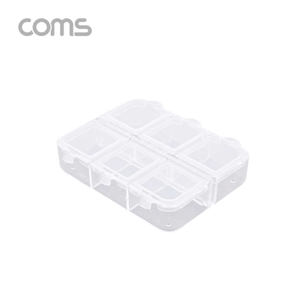 Coms 다용도 PVC 수납함 / 6분배 / 65 x 50 x 15 (mm)