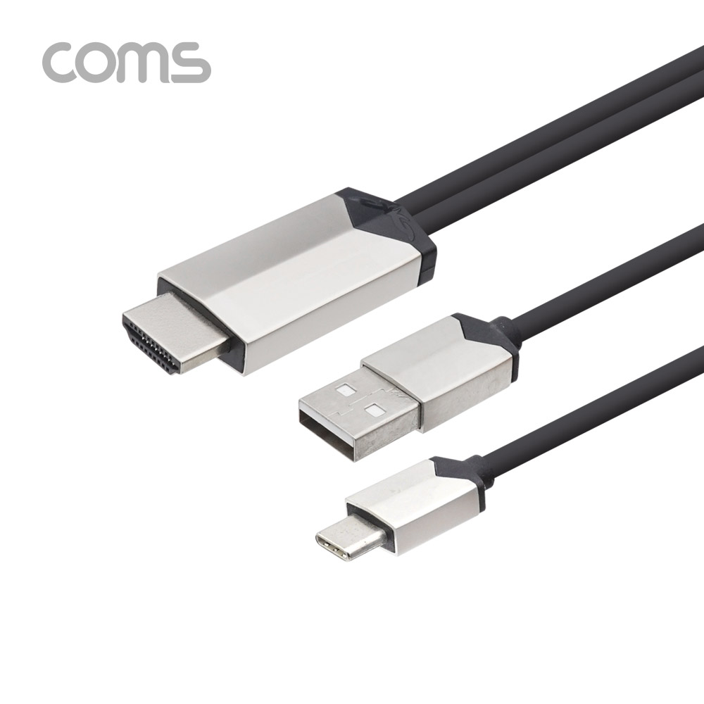 Coms USB 3.1 to HDMI 컨버터 케이블 / 2M / Type C to UHD / 4K / USB 충전