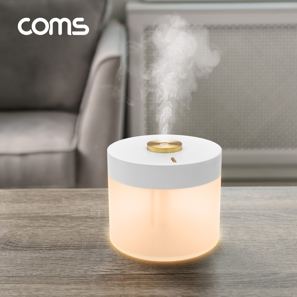 Coms 무선 가습기 무드등 / 780ml / 배터리 충전식 / 자동전원 차단기능
