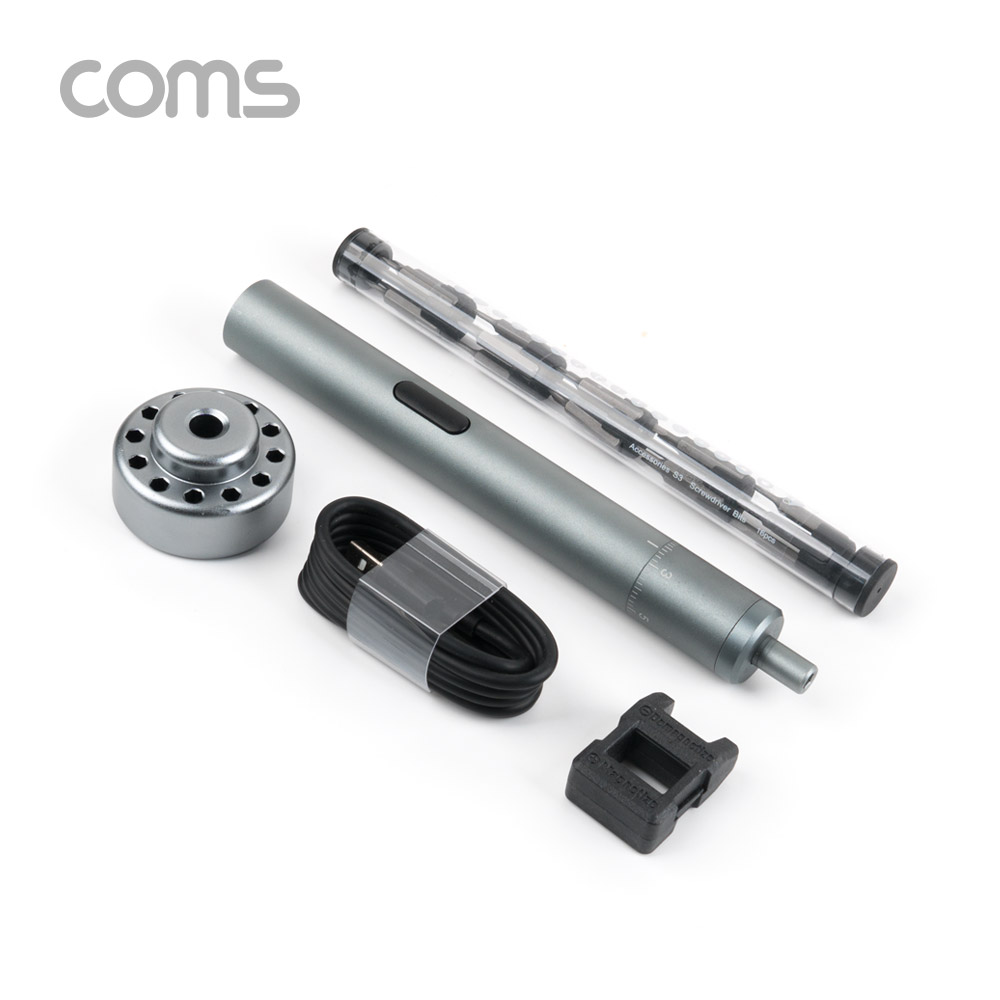 Coms 펜 타입 전동 드라이버 / 전동 드릴 (6종 비트 20pcs / USB 충전)