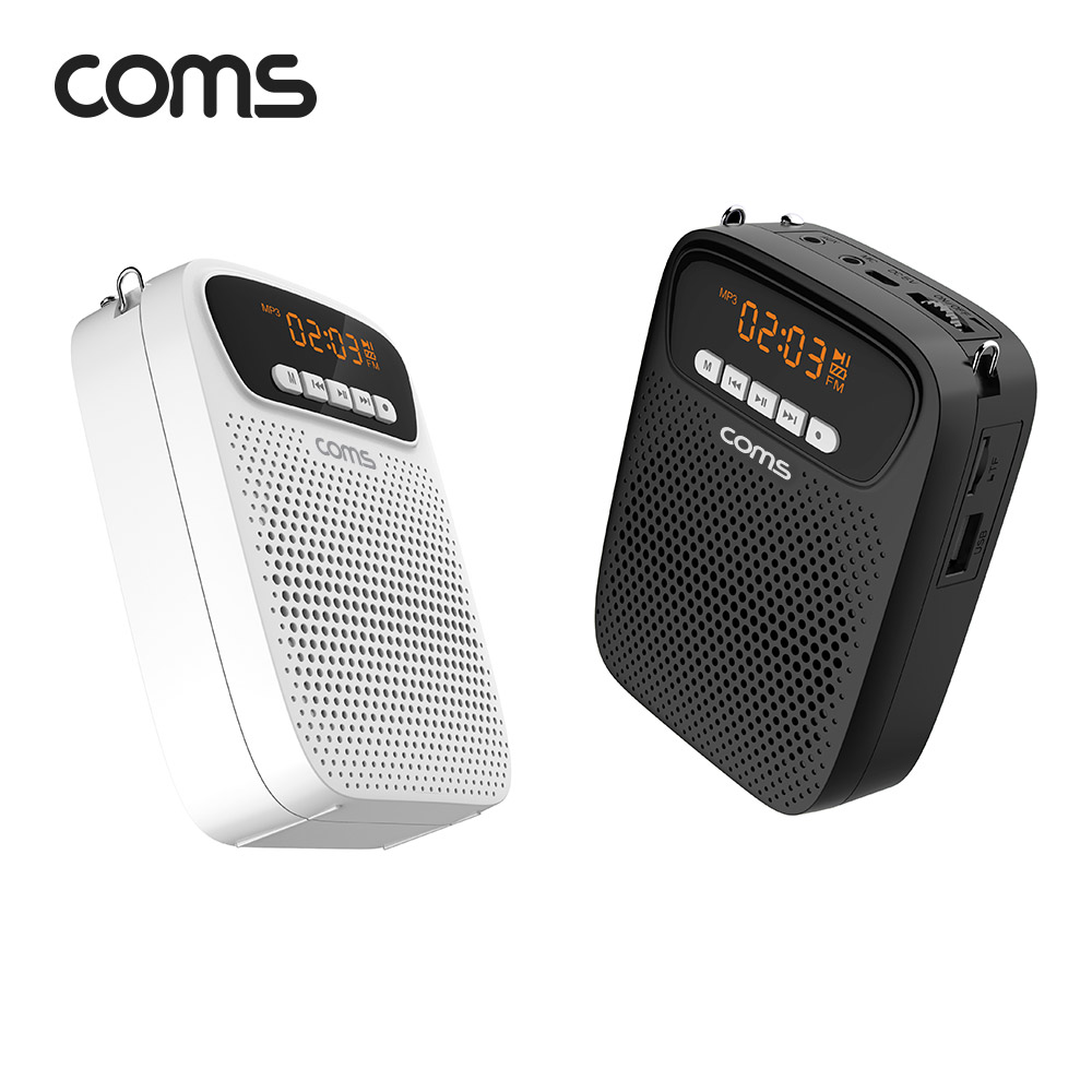 Coms 휴대용 블루투스 스피커&유선 마이크 앰프 Black