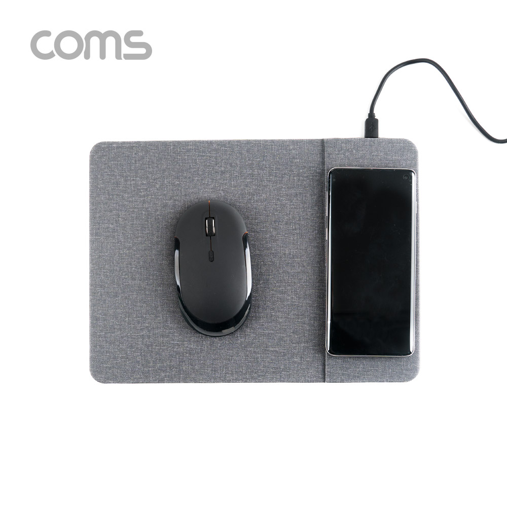 Coms 고속 무선충전 마우스패드 / 스마트폰 무선충전 패드 / QC 2.0 / QC 3.0 퀵차지 지원