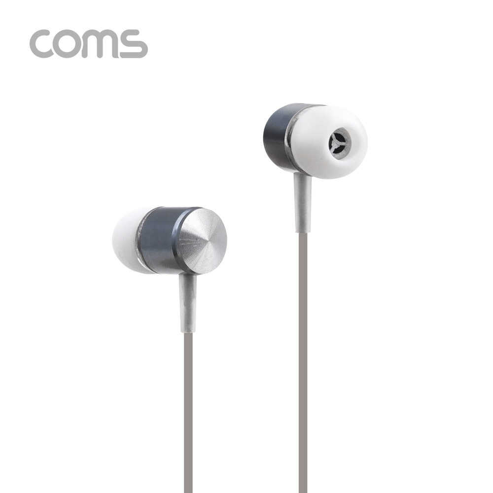 Coms 이어폰 (3.5mm / 마이크 / 볼륨 컨트롤), 1.2m, Metal