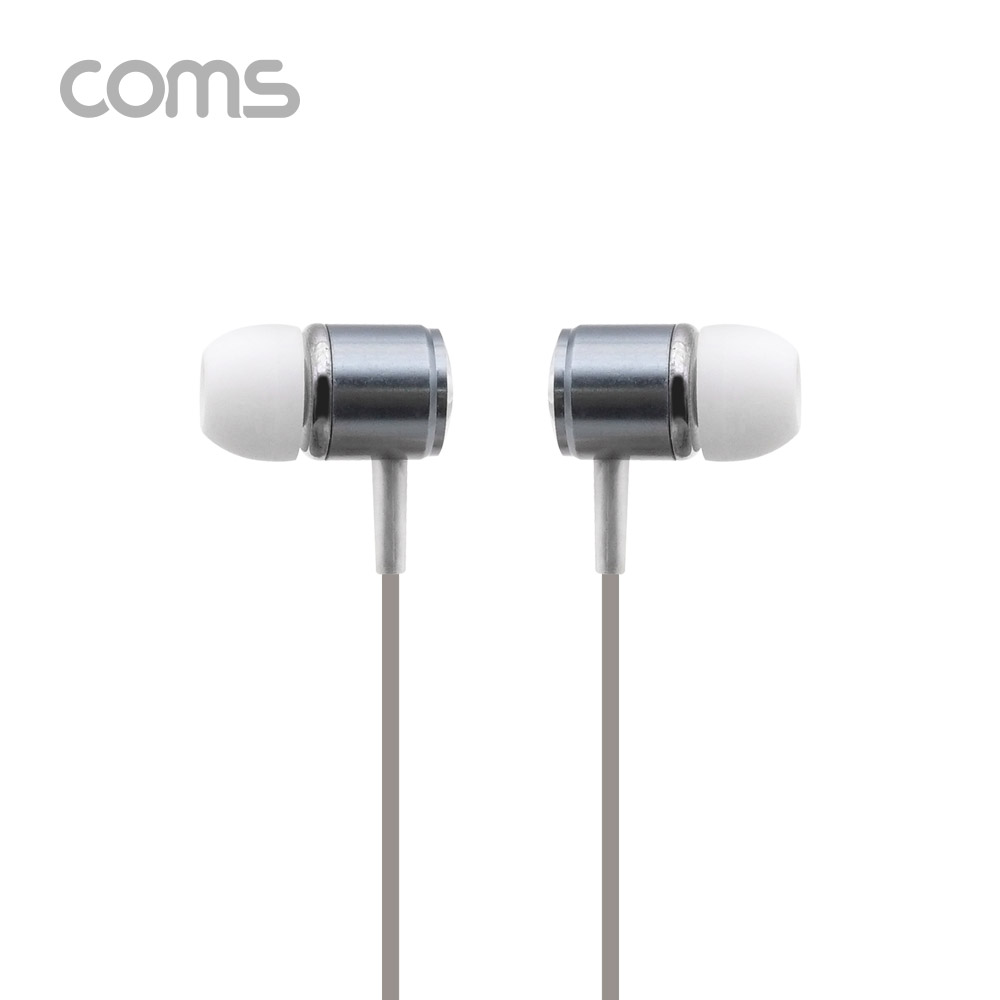 Coms 이어폰 (3.5mm / 마이크 / 볼륨 컨트롤), 1.2m, Metal