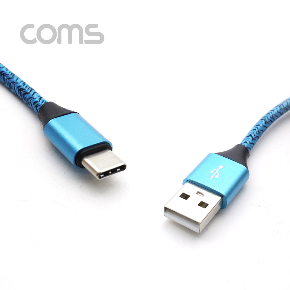 coms USB 3.1 케이블(Type C) 스프링 Blue 30~120cm