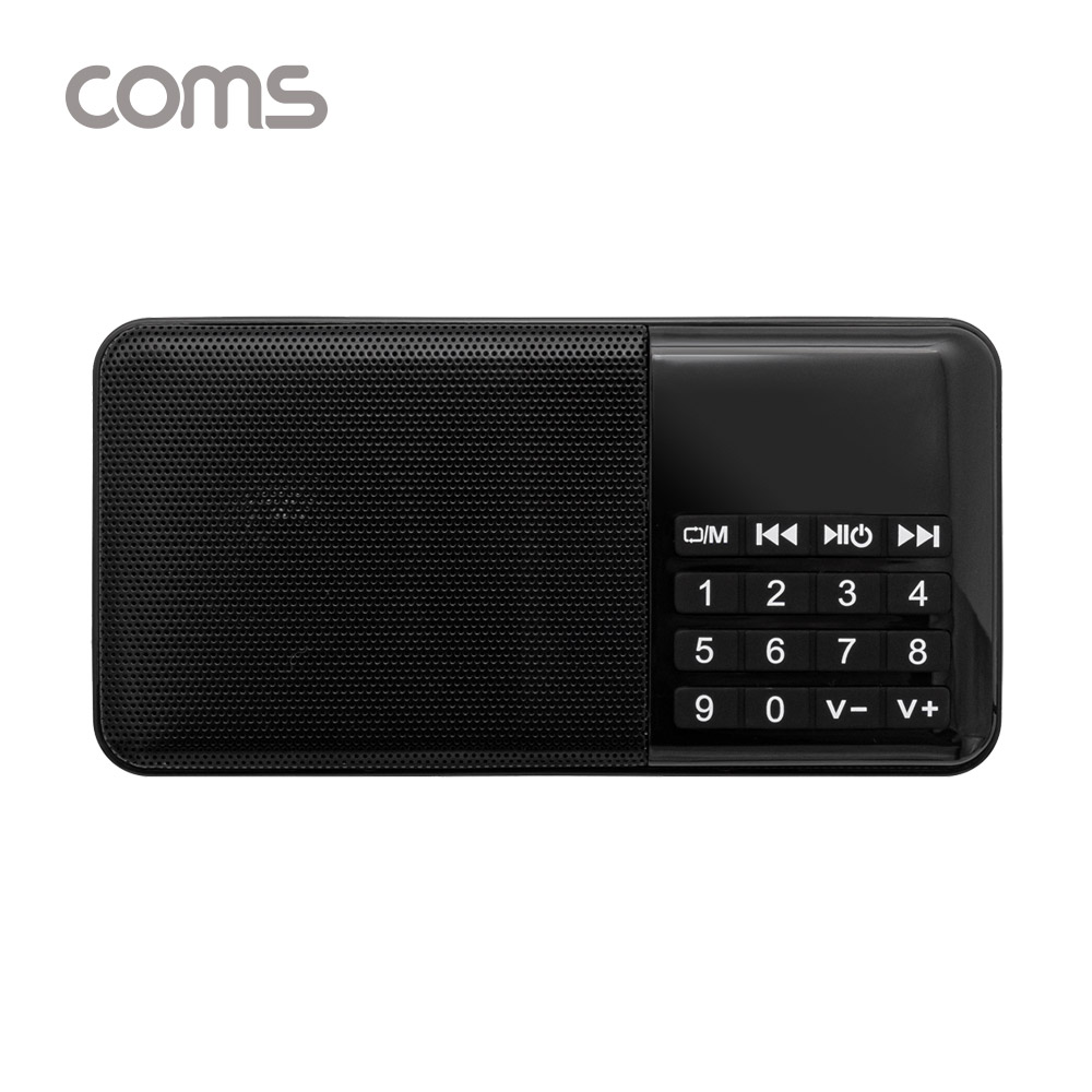 Coms 스테레오 FM라디오 / 효도라디오 / 3W 스피커 / 카드리더 / Black