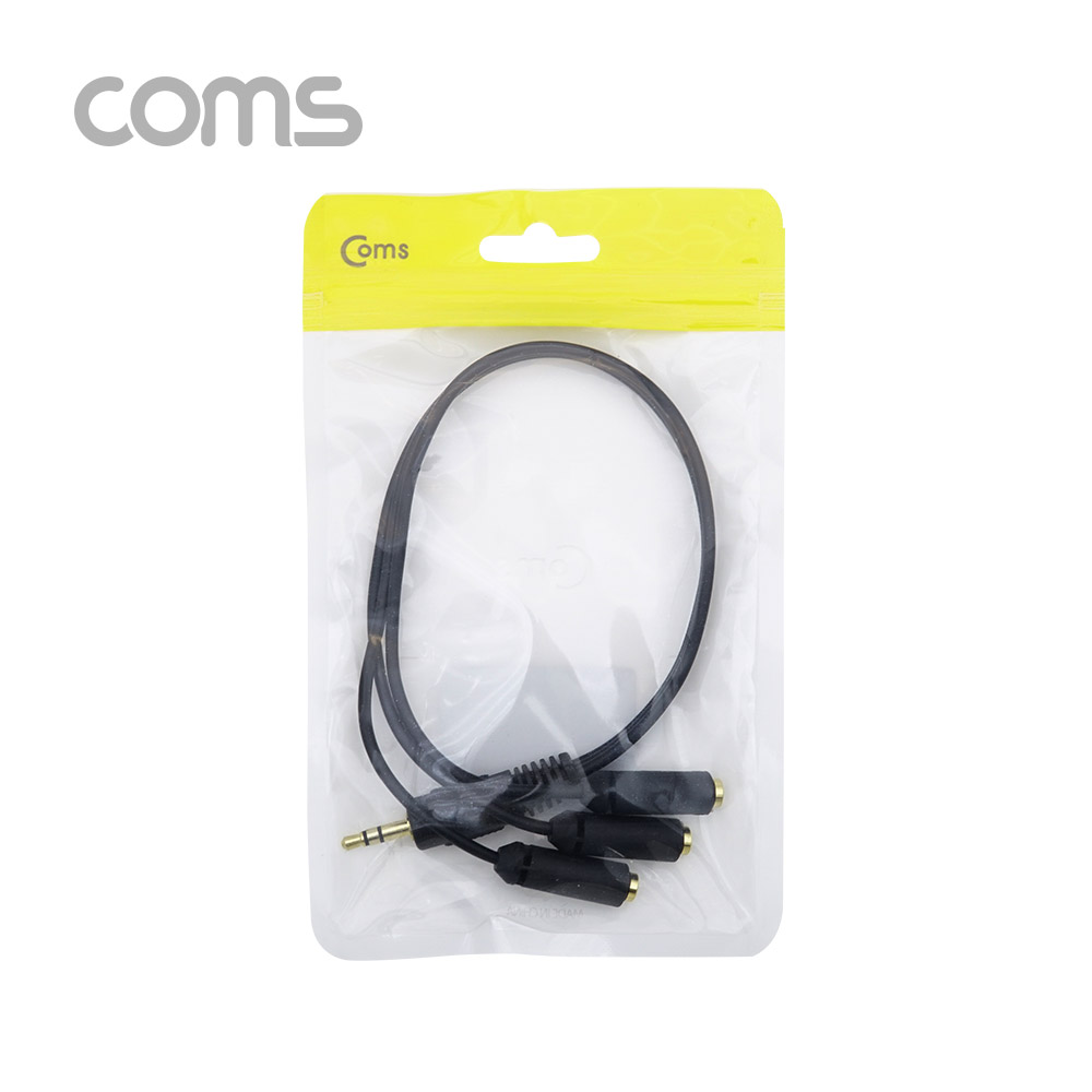 Coms AUX 스테레오 케이블 Y형 (3극) / 3분배 / M to F(x3) / 30cm
