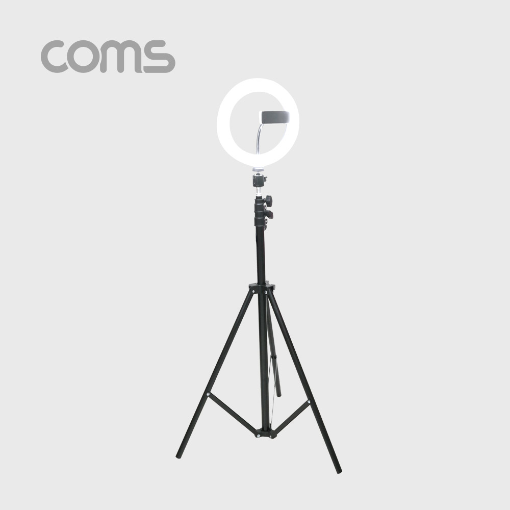 Coms LED 라이트 링형(8형) / 원형 램프 / 개인방송용 조명 / USB 전원 / 20cm / 삼각대포함