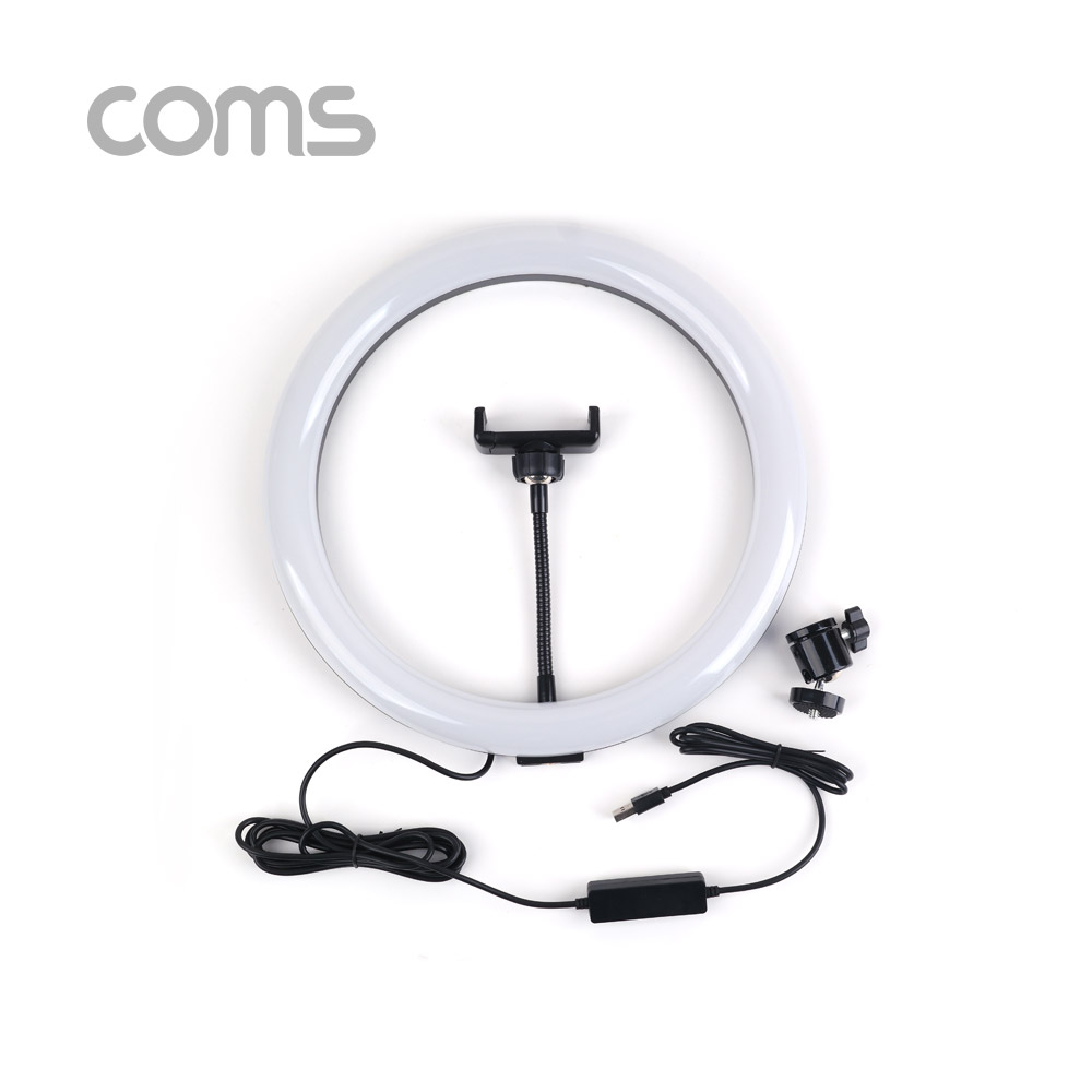 Coms LED 라이트 링형(12형) / 원형 램프 / 개인방송용 조명 / USB 전원 / Ring Light / 30cm